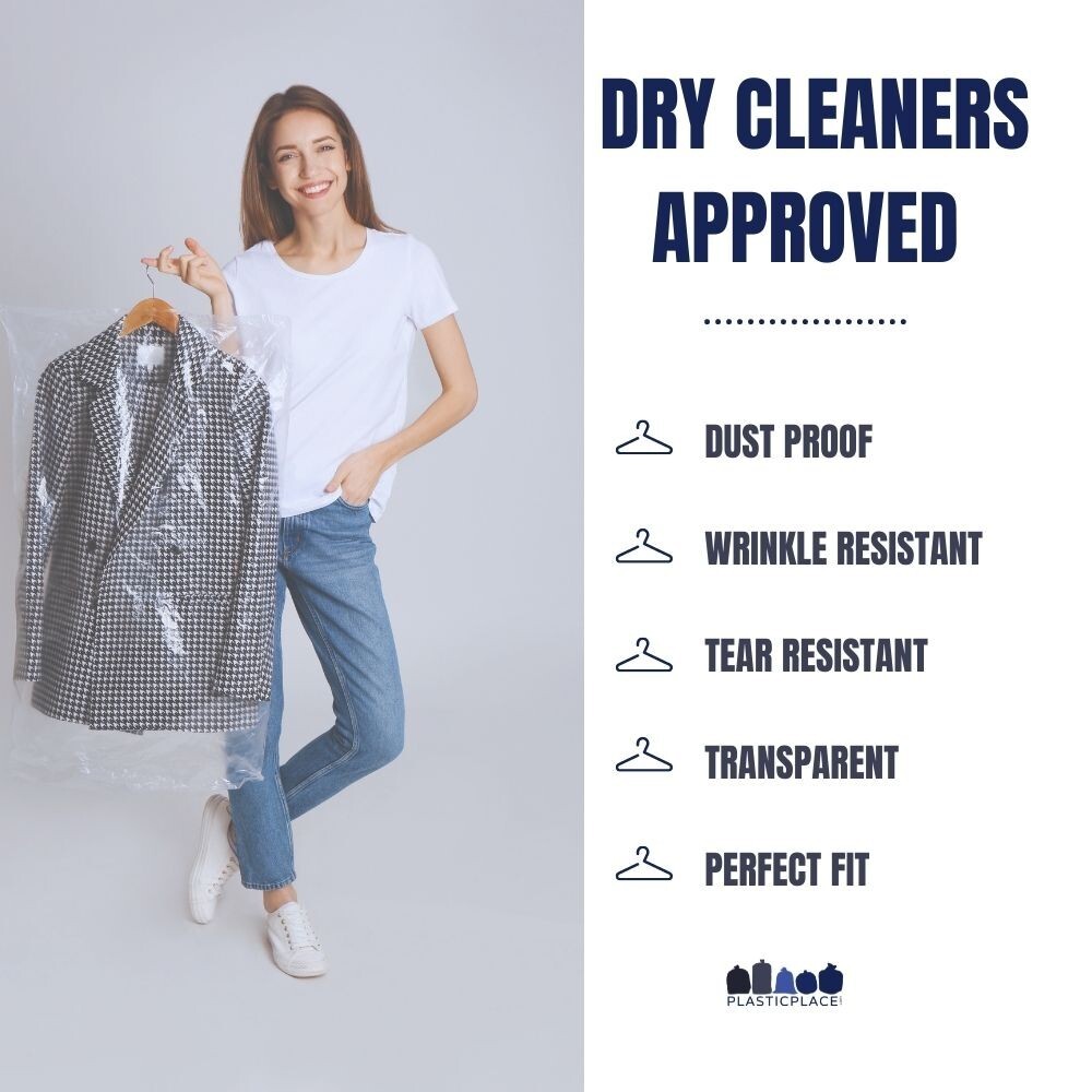Plasticplace Garment Bags, 21x7x54 – Clear, case of 320 bags