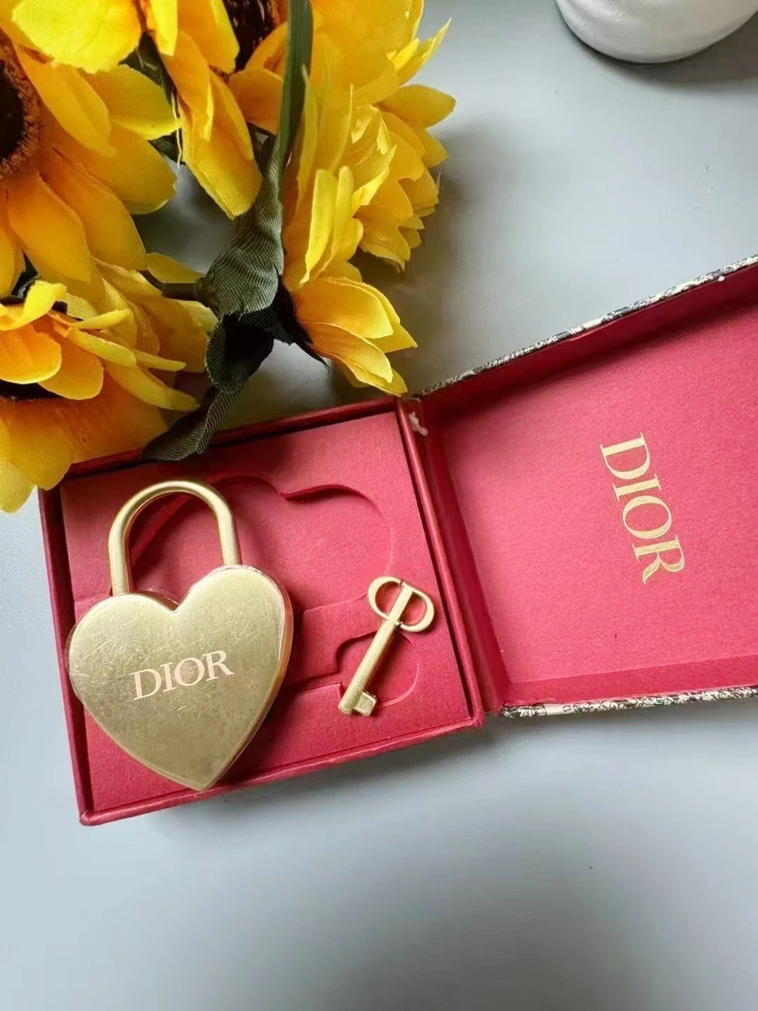 Dior Love Gold Heart Lock & Key Brand Novelty Limited Edition With New Box