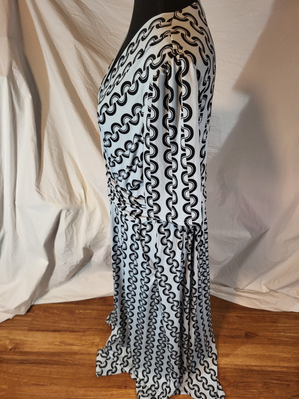 Jolie Moi Size 16 Geometric Blue S/S Dress