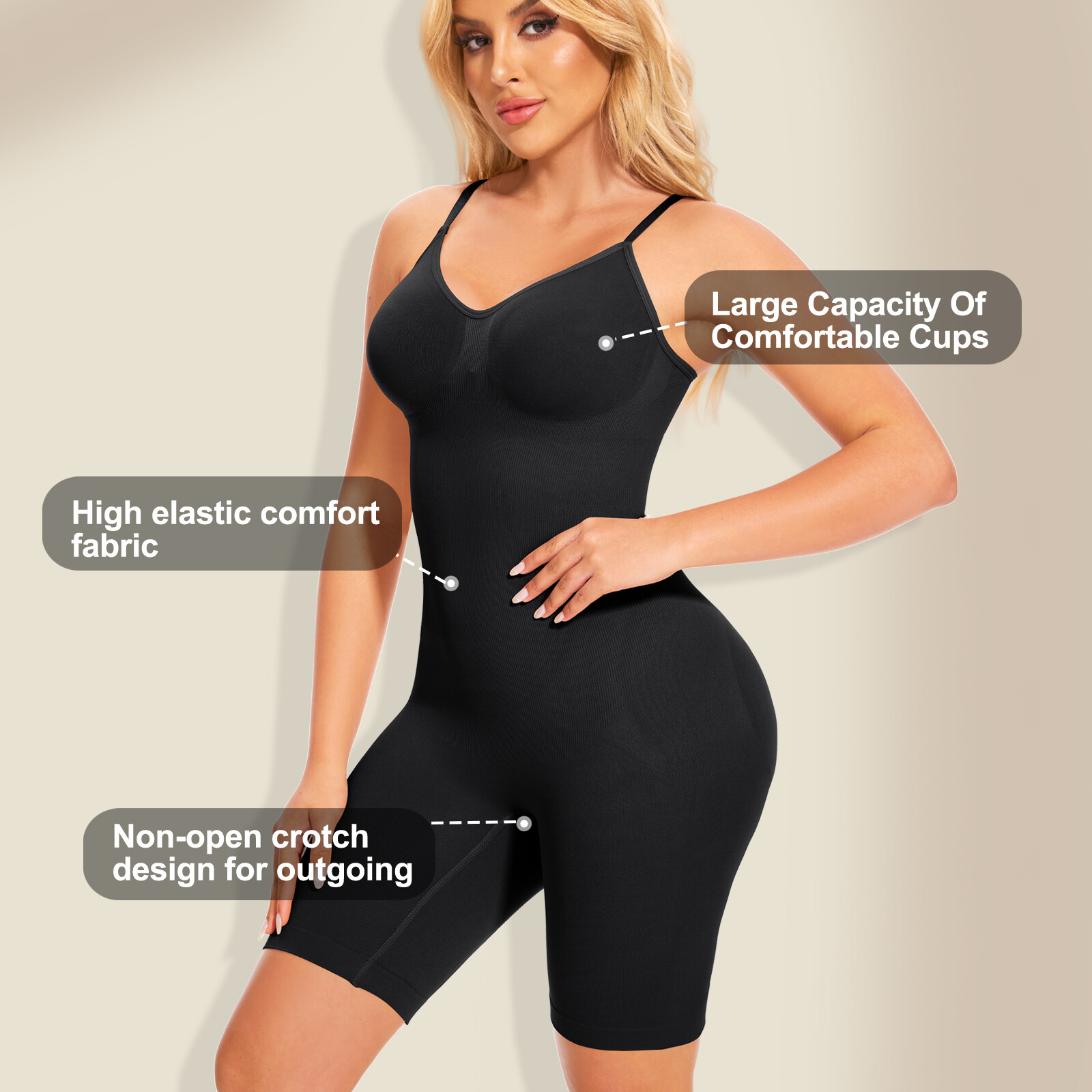 Tummy Control Bodysuit Sculpting Body Shaper Tank Top Shapewear Snatched Waist