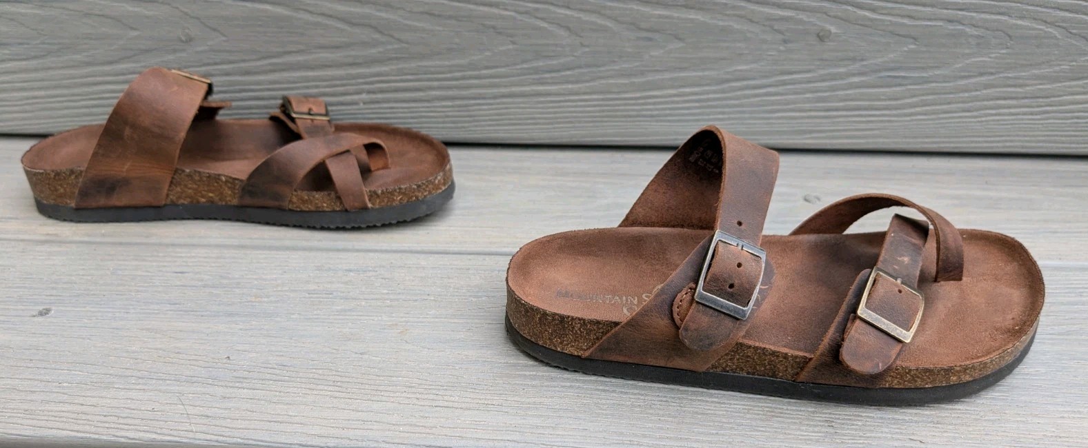 Mountain Sole Sandals Womens Size 6 Brown Leather 2 Straps MS29282