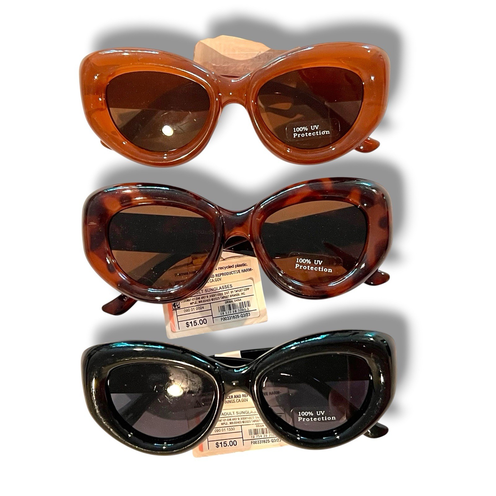 Set Of 3 A New Day Sunglasses Black Brown Animal Print Pairs NEW W Tags D-5
