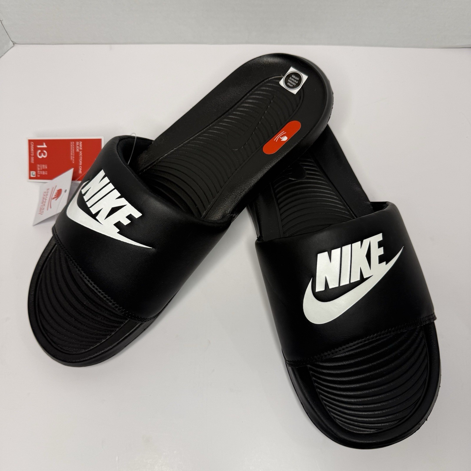 Nike Victori One Slide Black White Comfort Slides Men’s Size 13 NWT