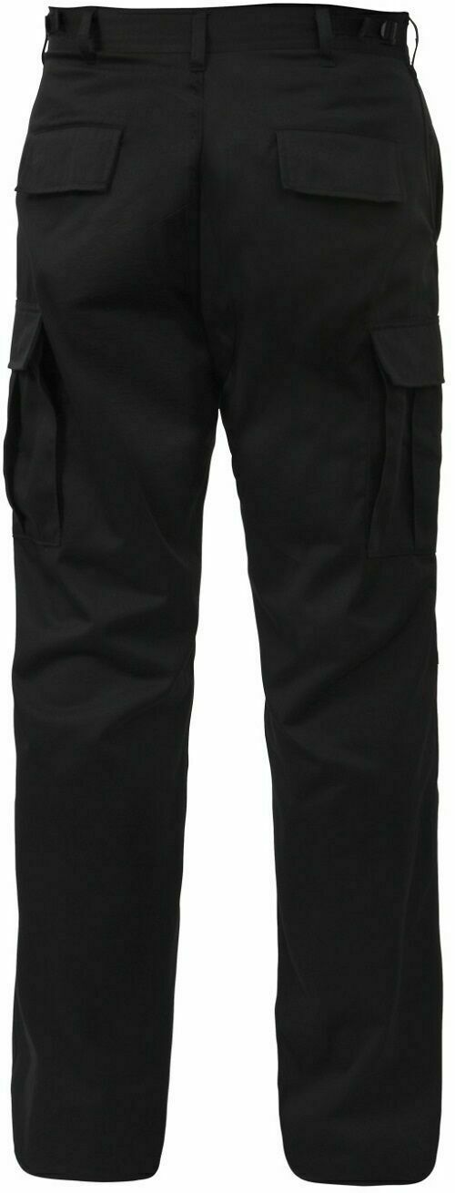 ROTHCO 2971 BLACK MENS BDU CARGO PANTS Relaxed Fit Zipper Fly SIZE S TO 5X