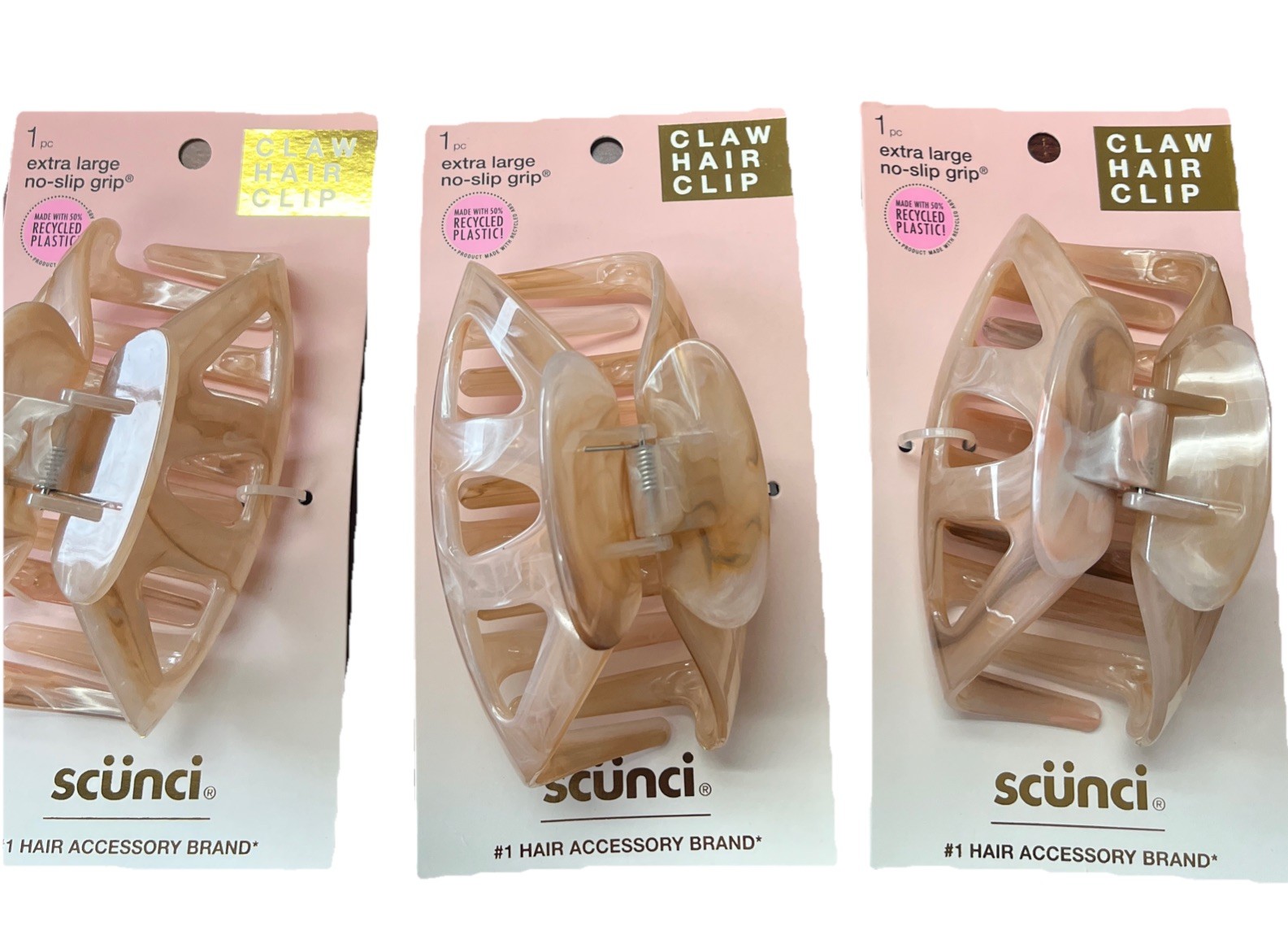 scunci hair clip claw extra Large Non Slip Grip 3 Pack