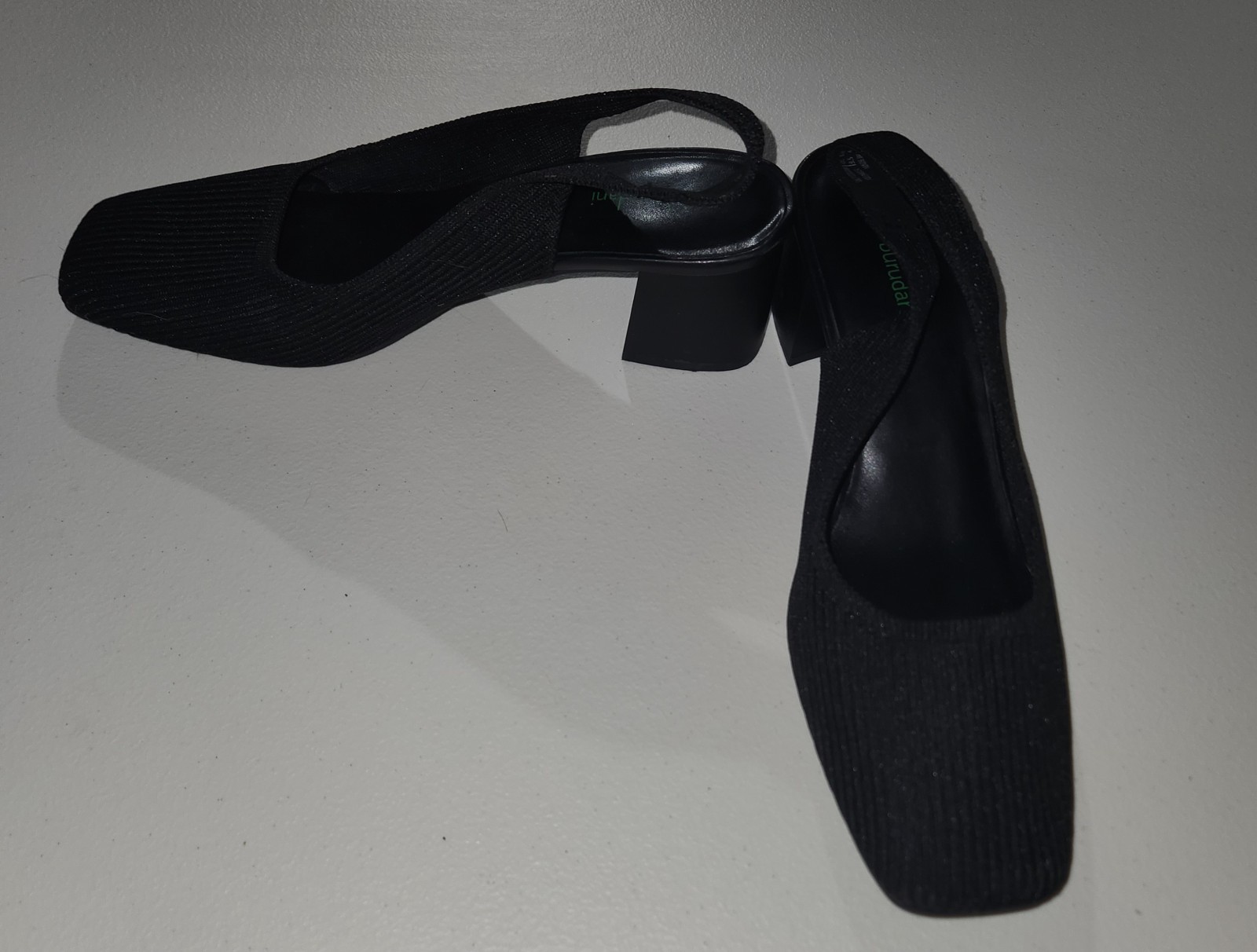 Burudani Stretch Knit Slingback Heels in Black Size 9.5