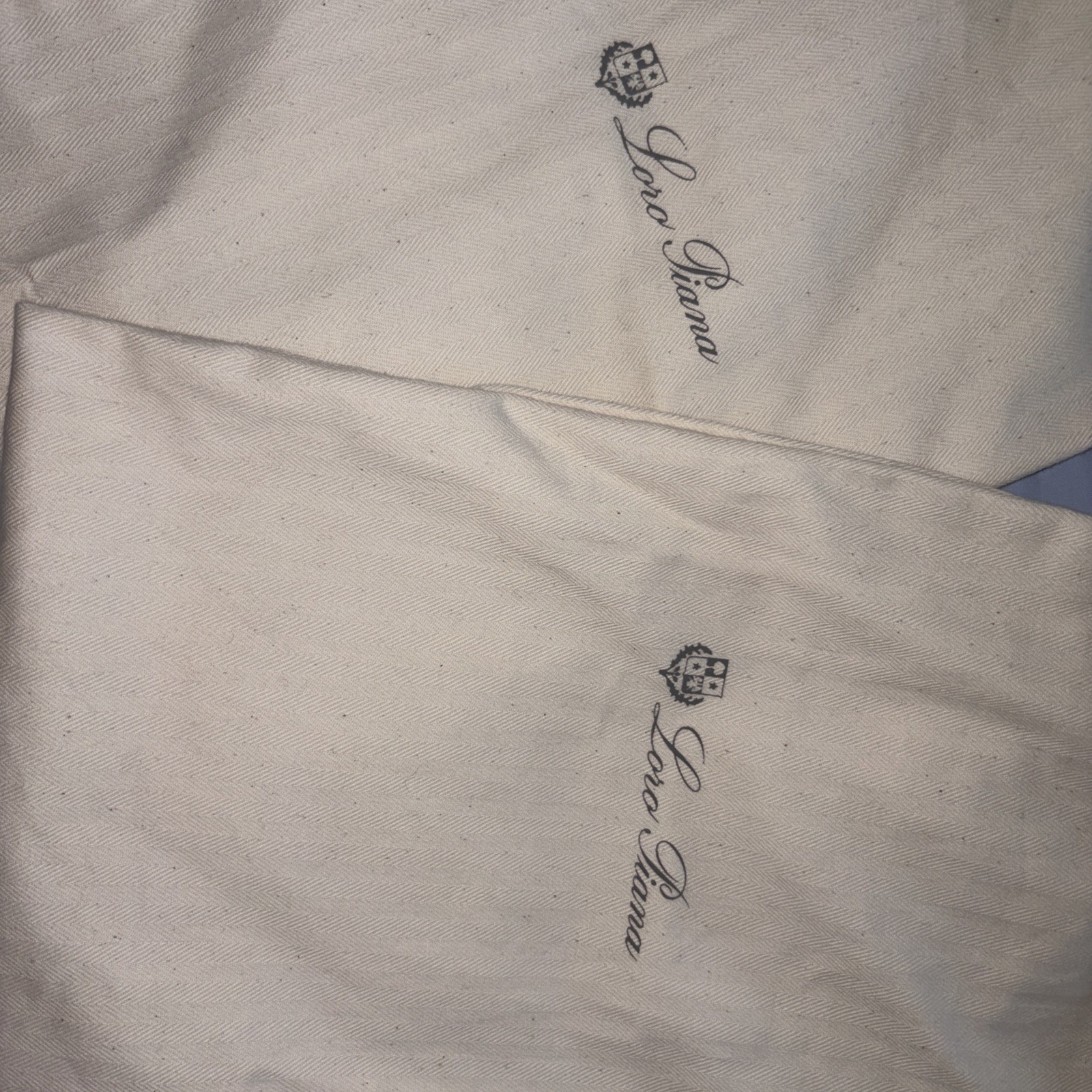 2 Lori Piana Dust Bags Drawstring 8”x 12″. EUC
