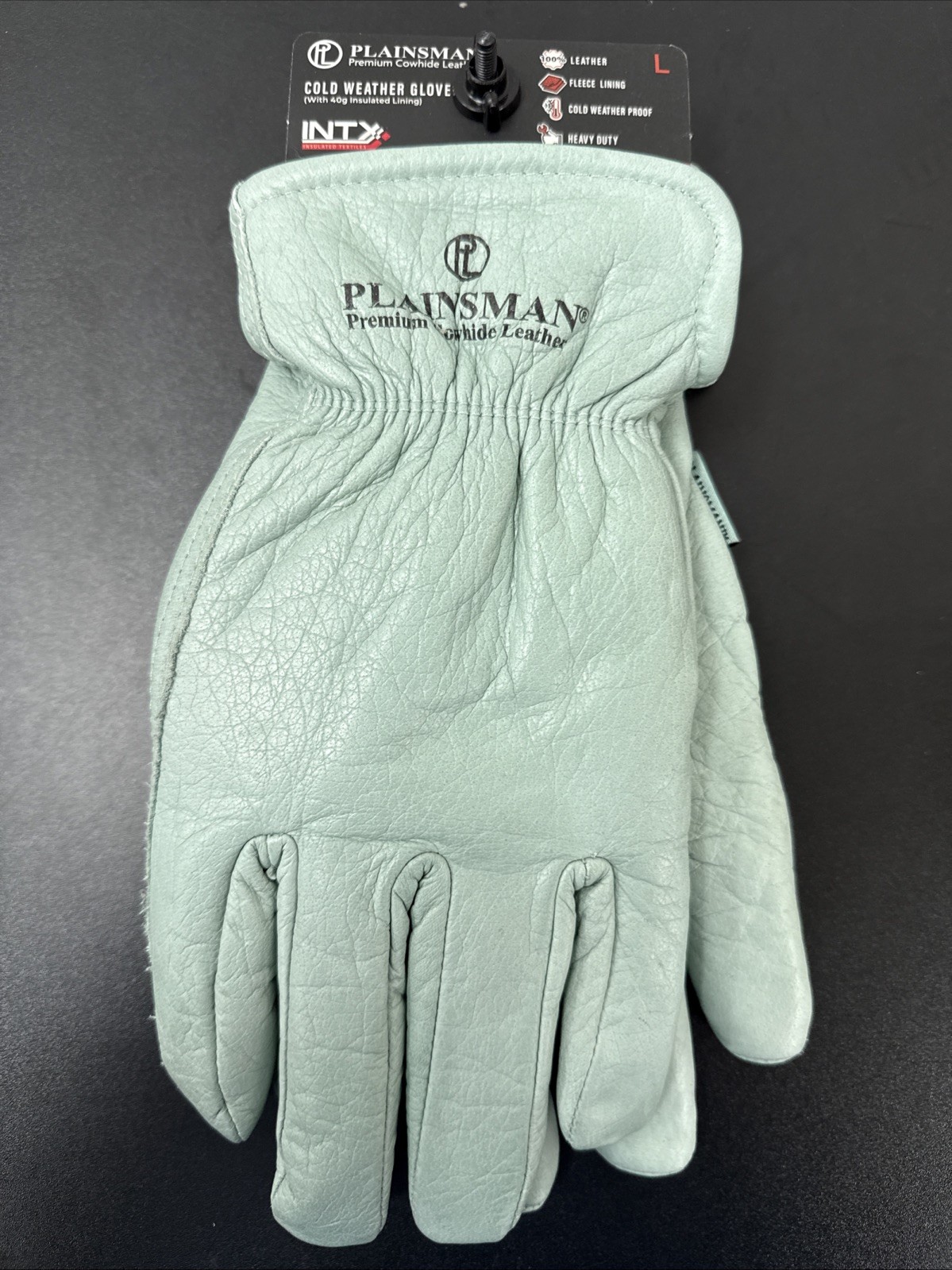 Plainsman 100% Cowhide Leather Cold Weather Gloves Insulated Large NWT