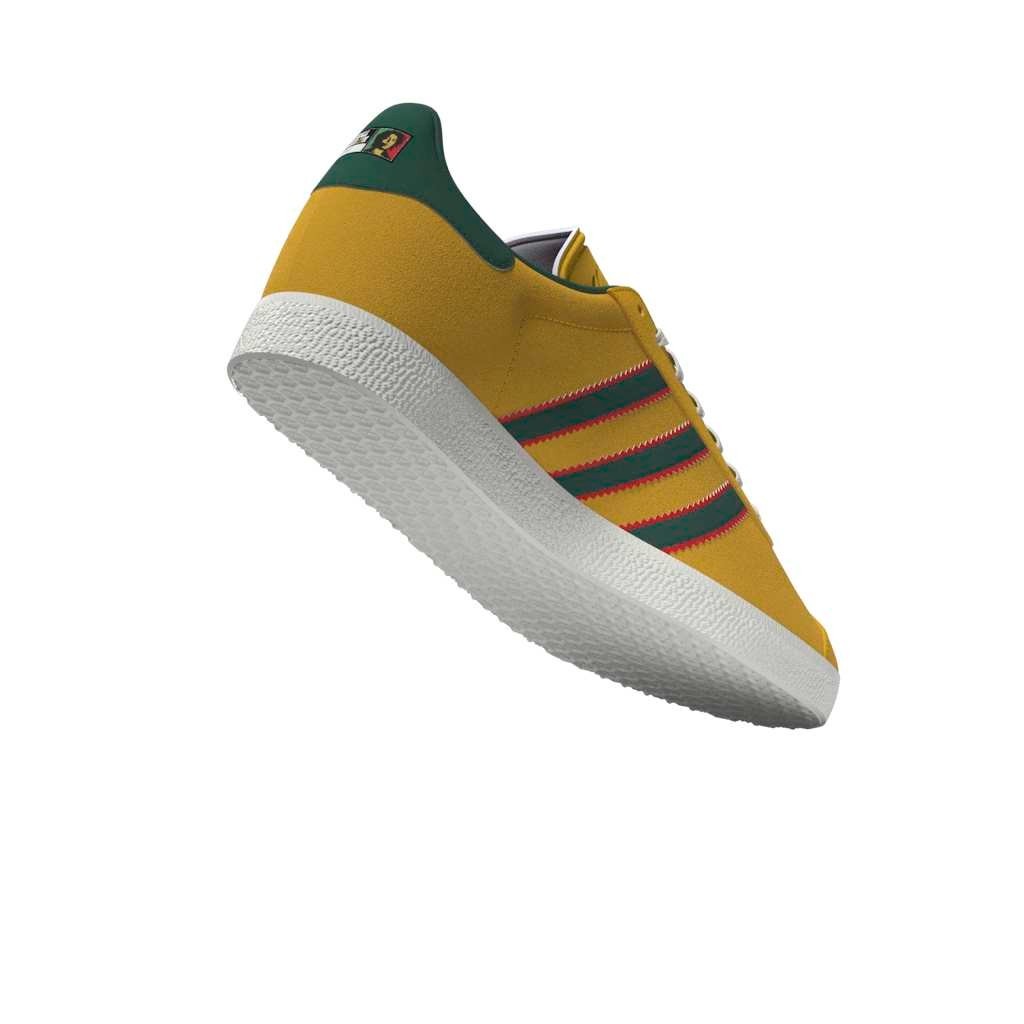 Adidas Men’s Gazelle Jamaica x Bob Marley Shoes Bold Gold/None/Pure Ruby KJ3532
