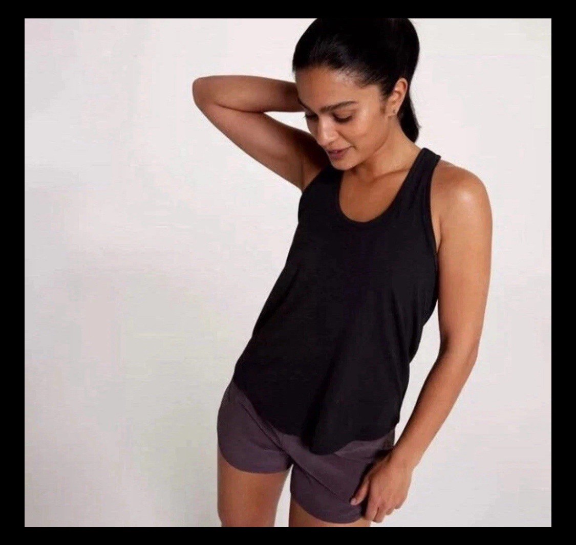 NEW Women’s CALIA UPF 50 Pure Black Twist Back Tank Top F4