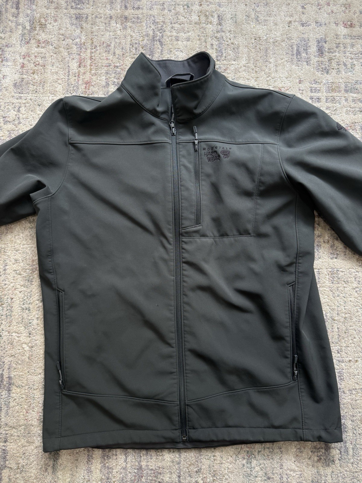 Mountain Hardwear Jacket Men’s Large Gray Full Zip Soft Shell Outdoors Hiking