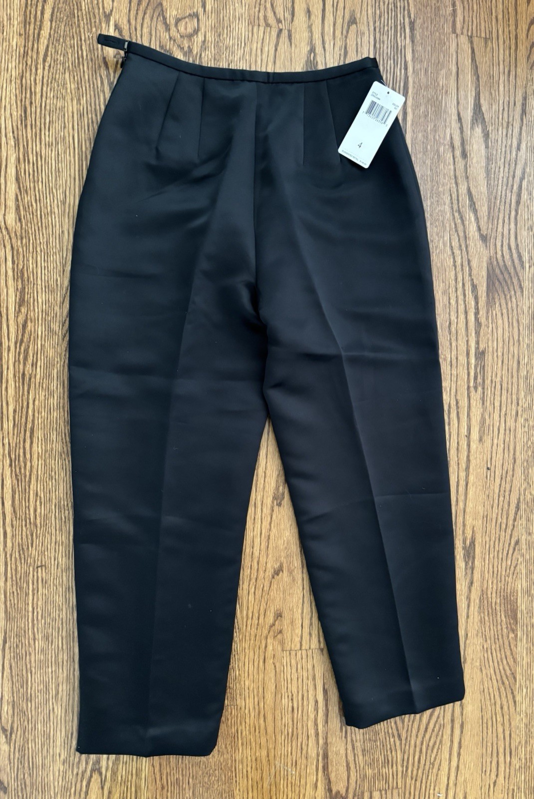1990’s Dana Bachman Faux Silk Flat Front High Waist Skinny Side Zip Pants Classi