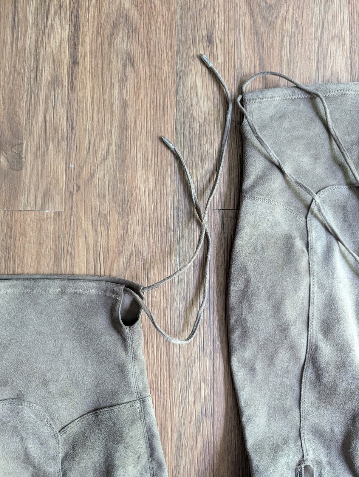 Marc Fisher Taupe Suede Thigh High Block Heel Boots Size 10