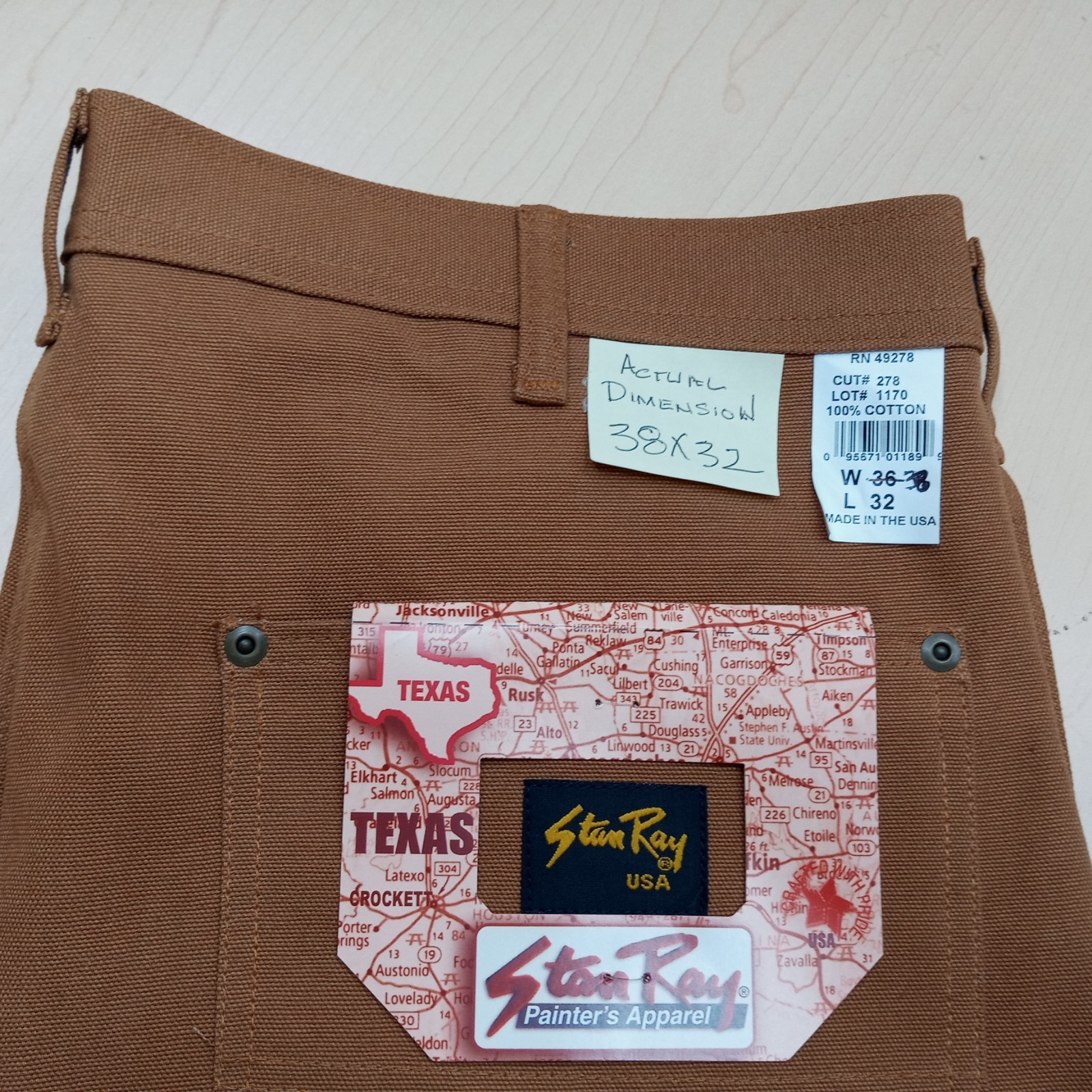 New Stan Ray Double Knee Carpenter Pants USA. Made In USA . 38×32