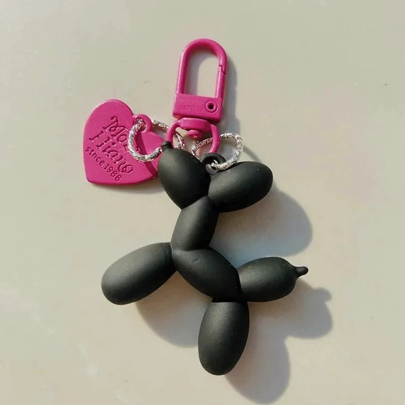 1pc Cute Jelly Balloon Dog Keychain Cartoon Pendant Unisex Key Accessory