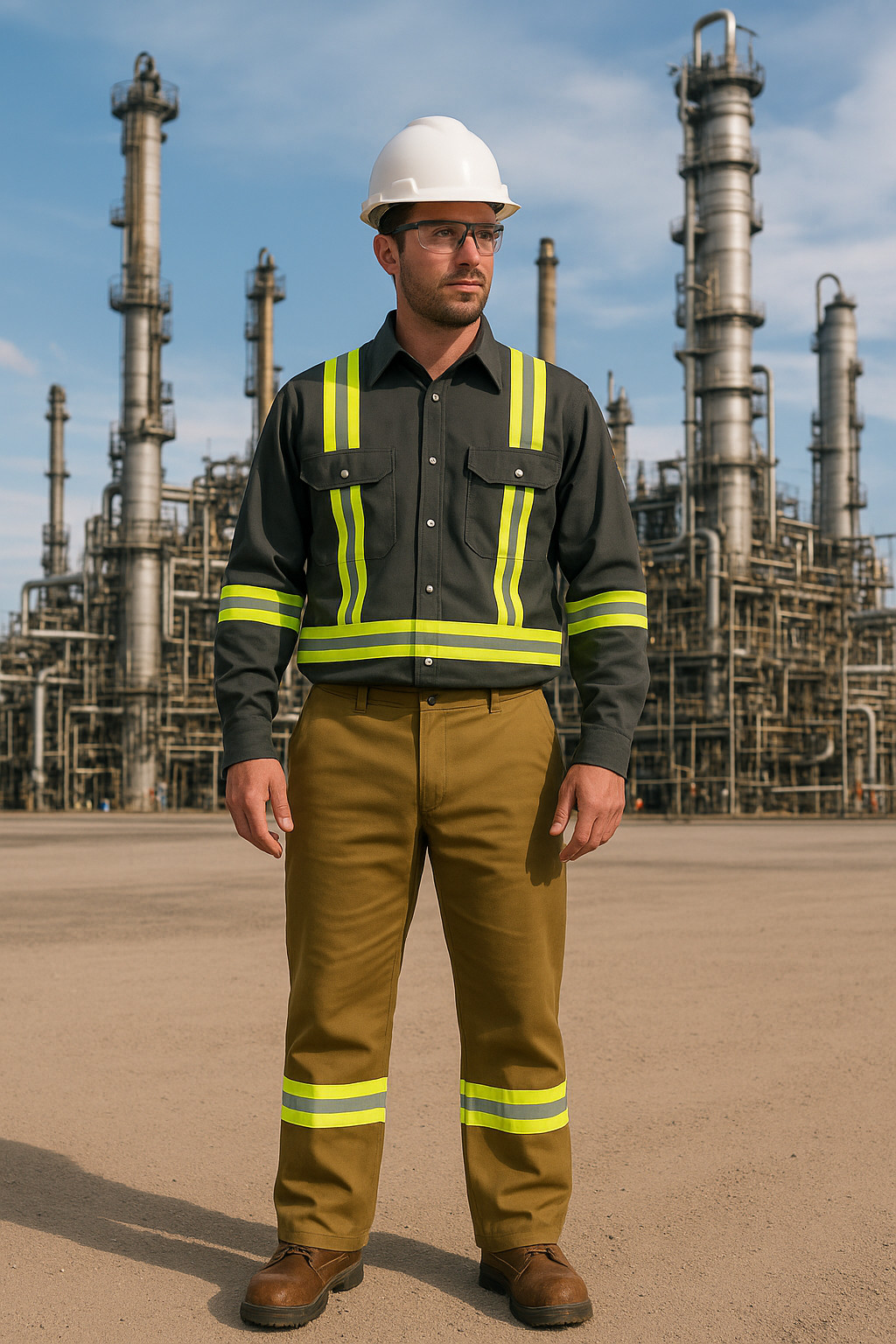 Flame Resistant FR High Visibility Hi Vis 100%C Light Weight Shirt