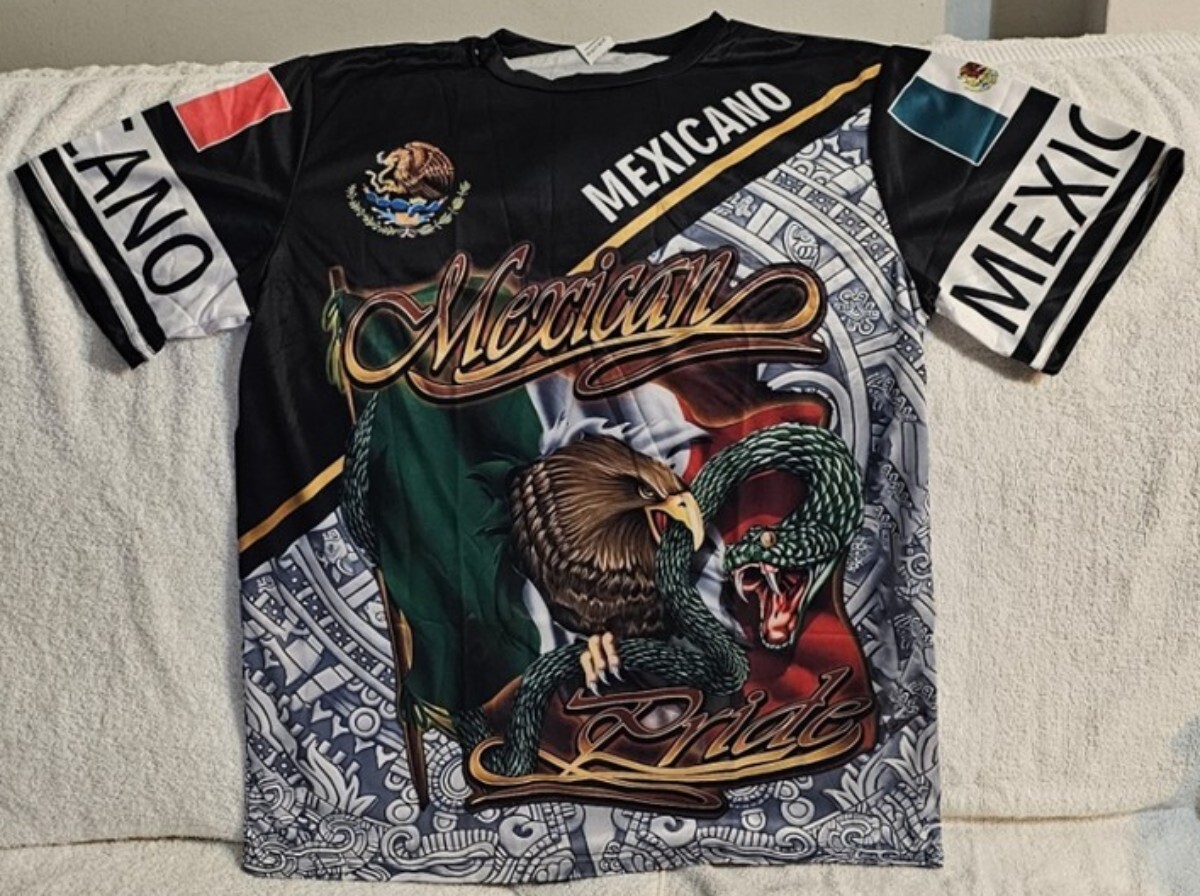 MEXICAN PRIDE MEXICANO FLAG EAGLE SNAKE CACTUS AZTEC MEXICO T-SHIRT SHIRT