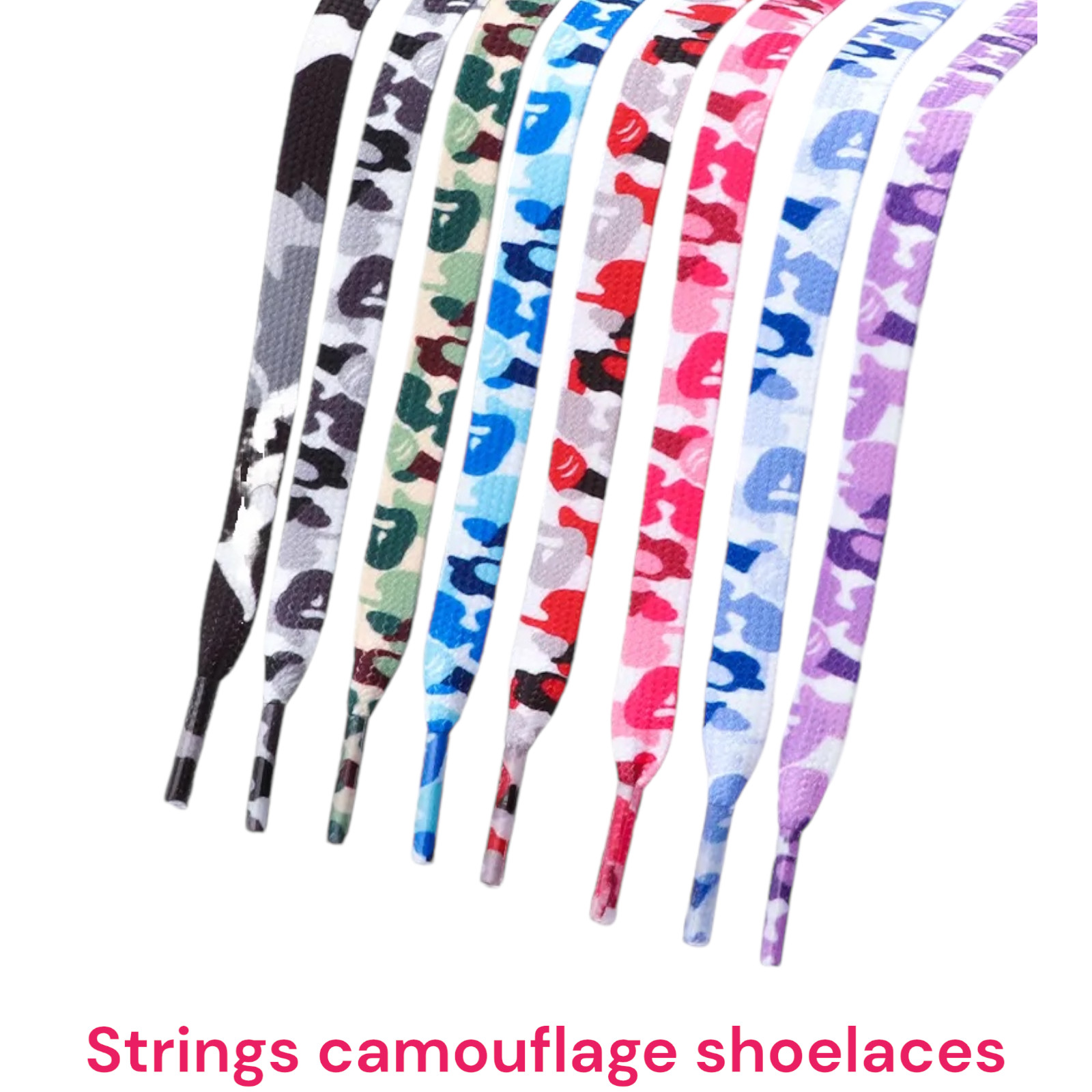 NEW Strings Camo Shoelaces 45 Long Great Color.