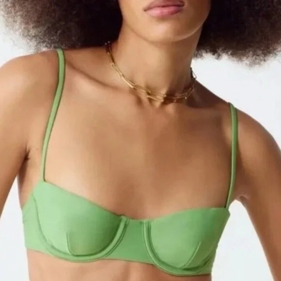 J Crew Balconette Underwire Bikini Top Rustic Willow Green BX612 NWT