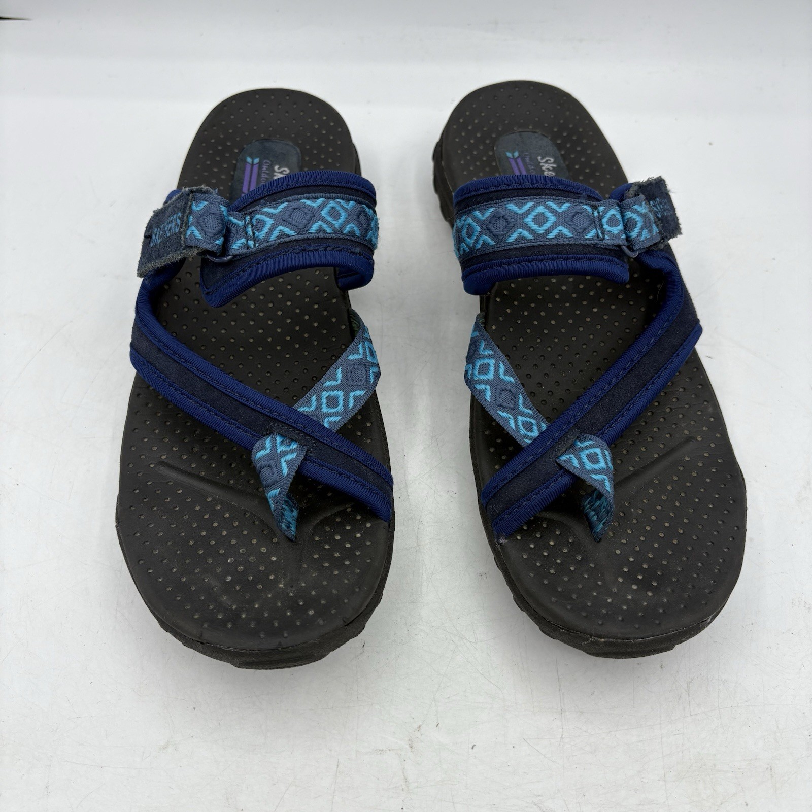 Skechers Sandals Womens Size 8 Reggae Trailway Outdoor Lifestyle Blue Adj Strap