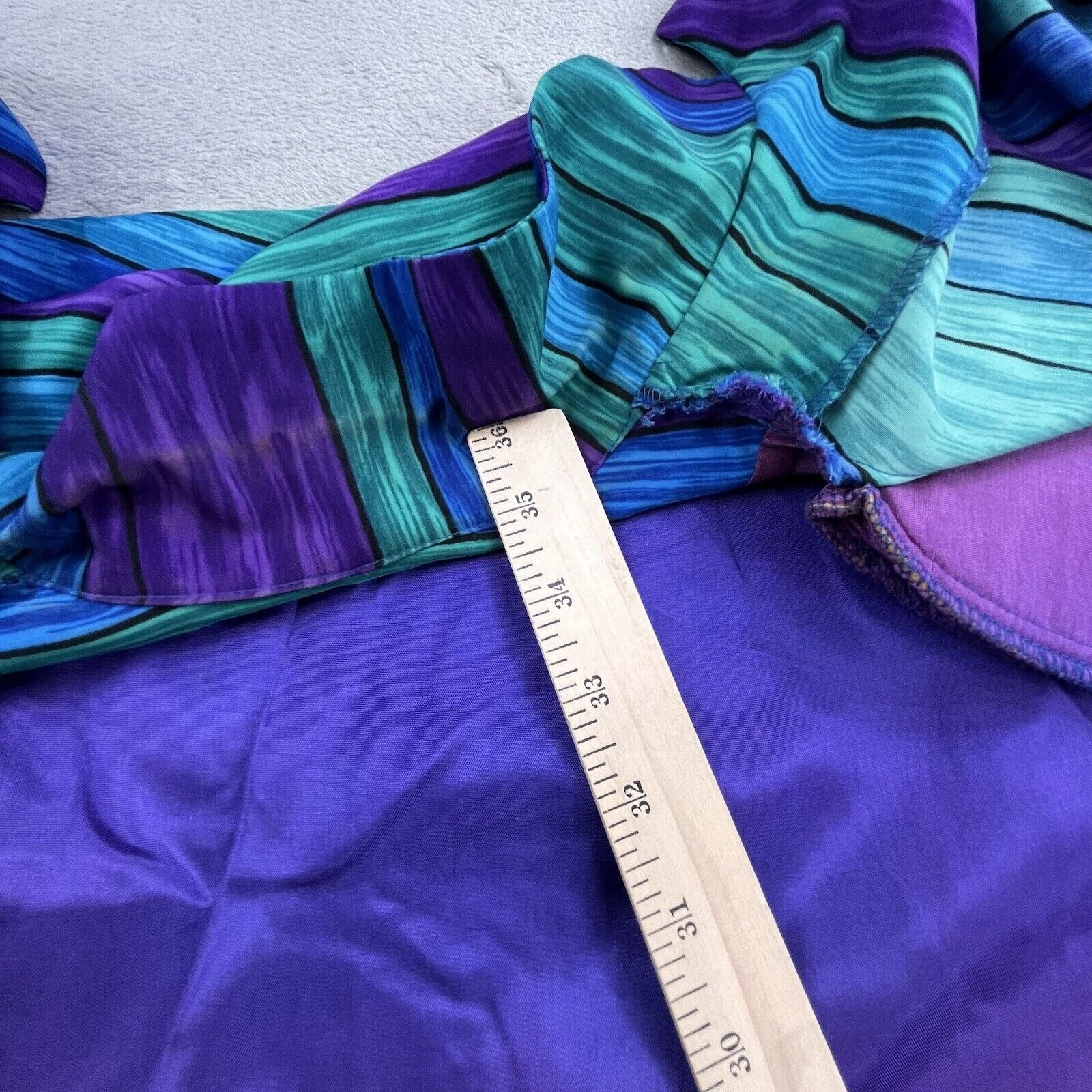 VTG Michael & Company Womens 8 ColorBlock Purple Rave Blouse Tunic USA Made BOHO