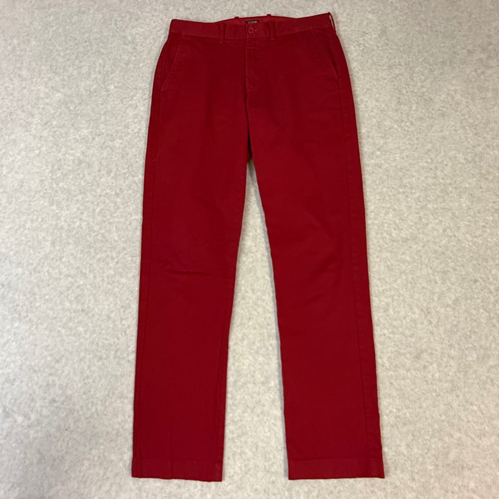 J.Crew The Sutton Mens 32×34 Slim Straight Chino Pants Red Cotton Twill Trousers