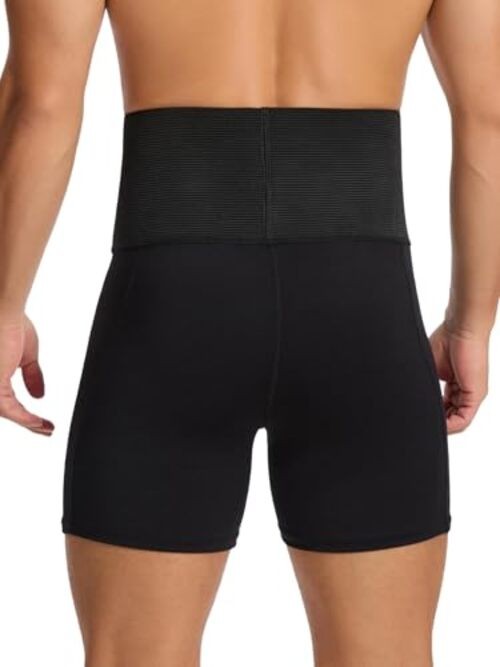 Shapewear Shorts for Men Tummy Control Shorts Small 1# Grey Black（middle Waist）