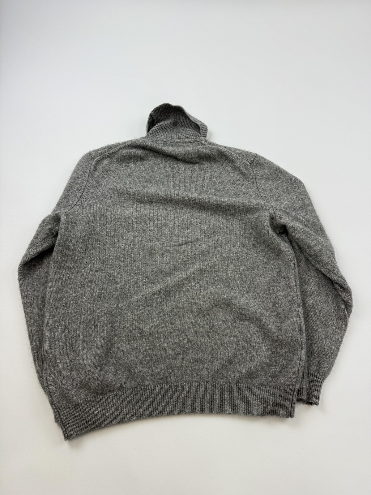 Tasso Elba Sweater Mens Large Gray 100% Cashmere Turtleneck Cable Knit