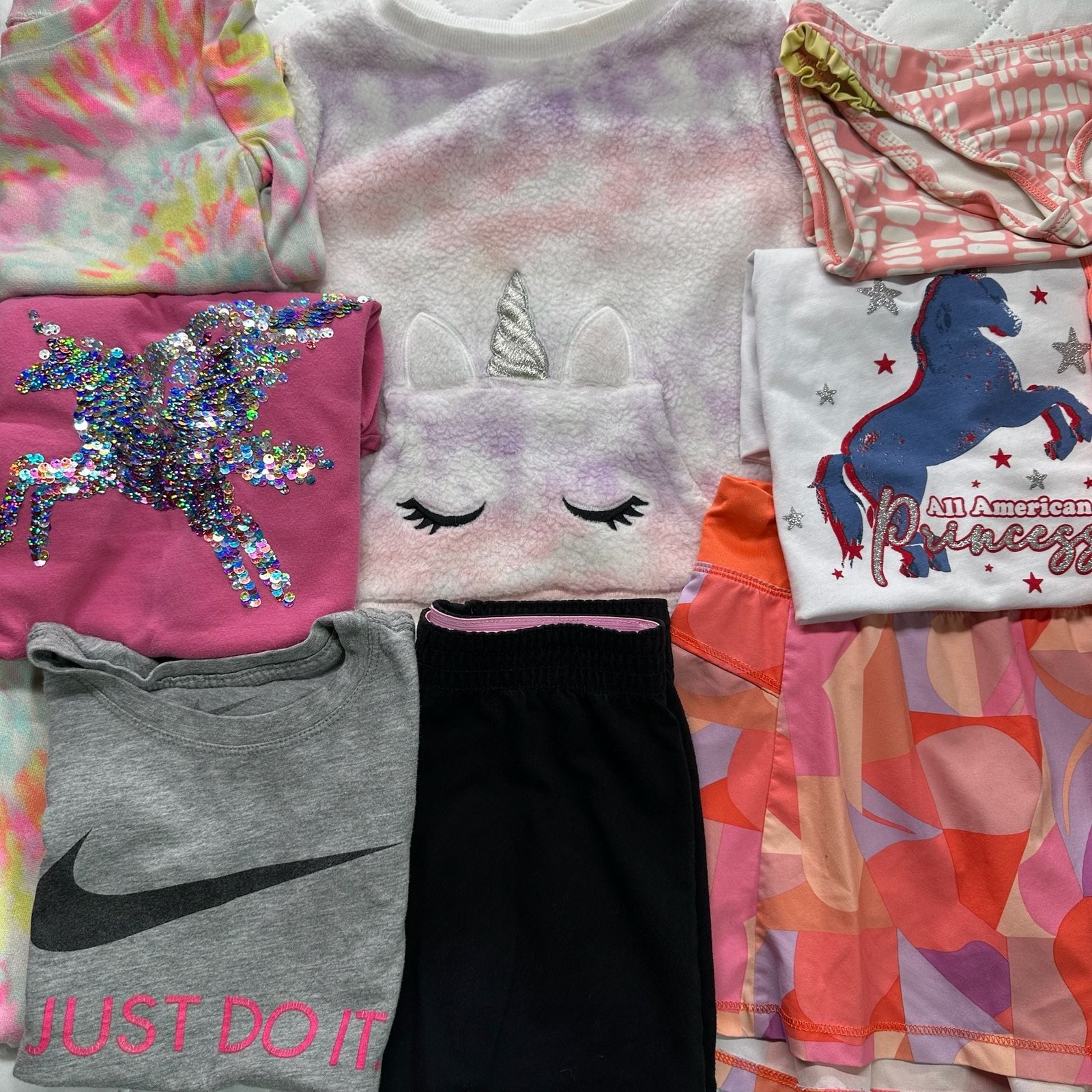 Girls Mixed Clothing Bundle including Nike, Adidas, and gymboree, 14- pieces Siz