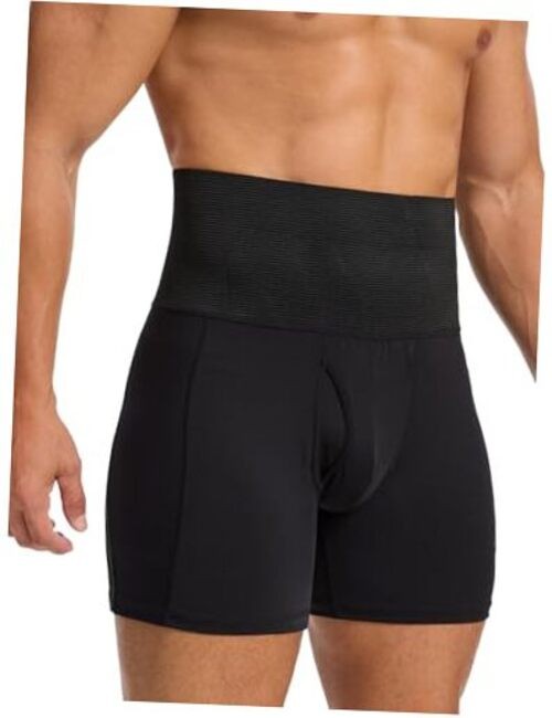 Shapewear Shorts for Men Tummy Control Shorts Small 1# Grey Black（middle Waist）