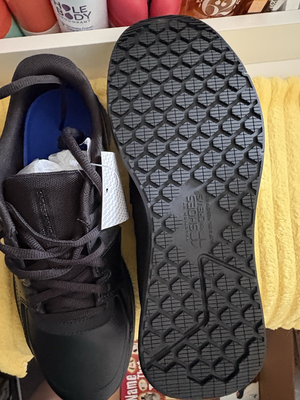 Shoes For Crews Black Slip Resistant Lace-Up Sneaker Round Toe W US 9 EU 40