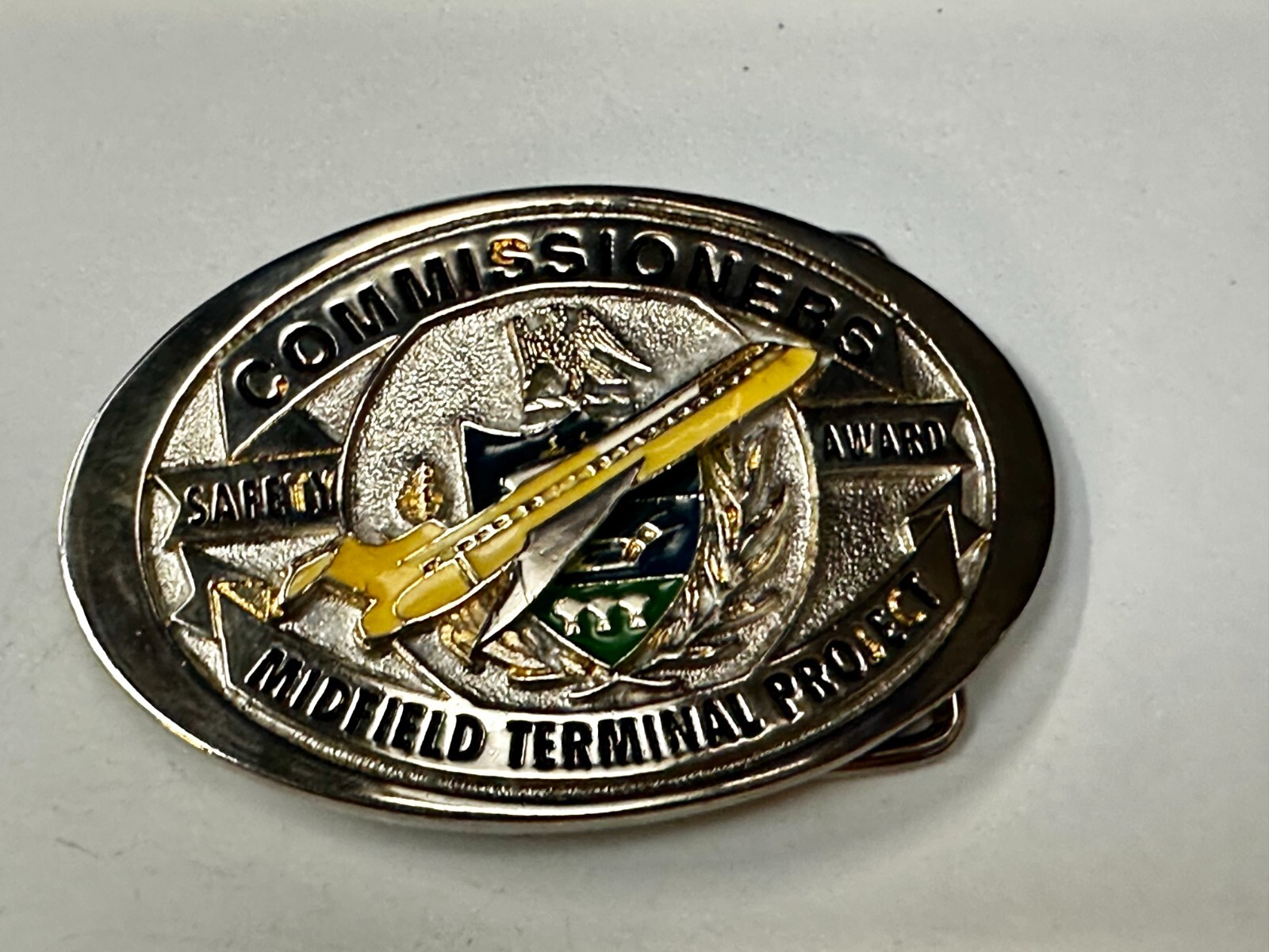 Commissioners Midfield Terminal Project Safety Award Commemorative Belt Buckle