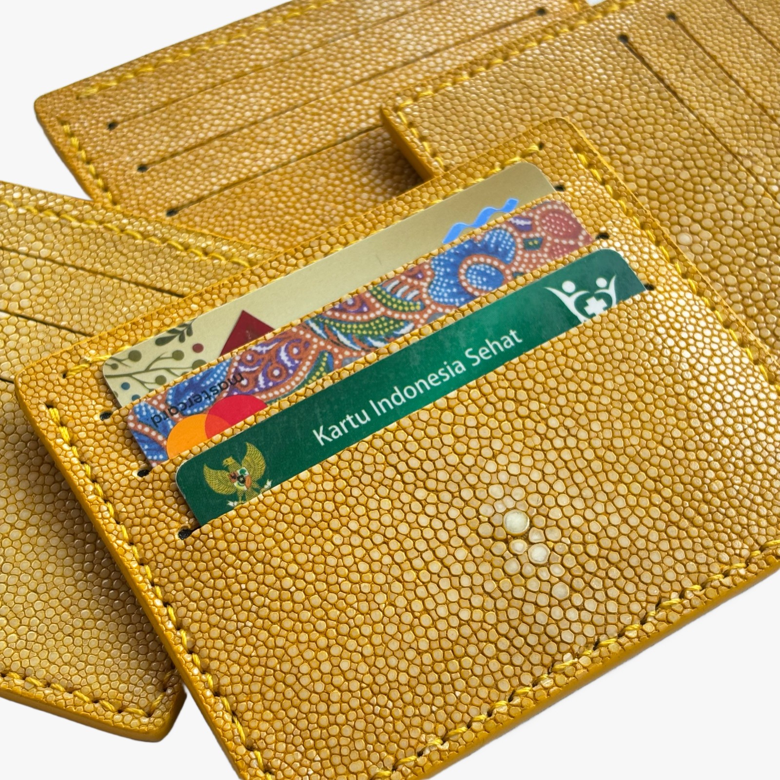 New Real Genuine Leather Minimalis Card Wallet Slim Yellow Multi Card Holder