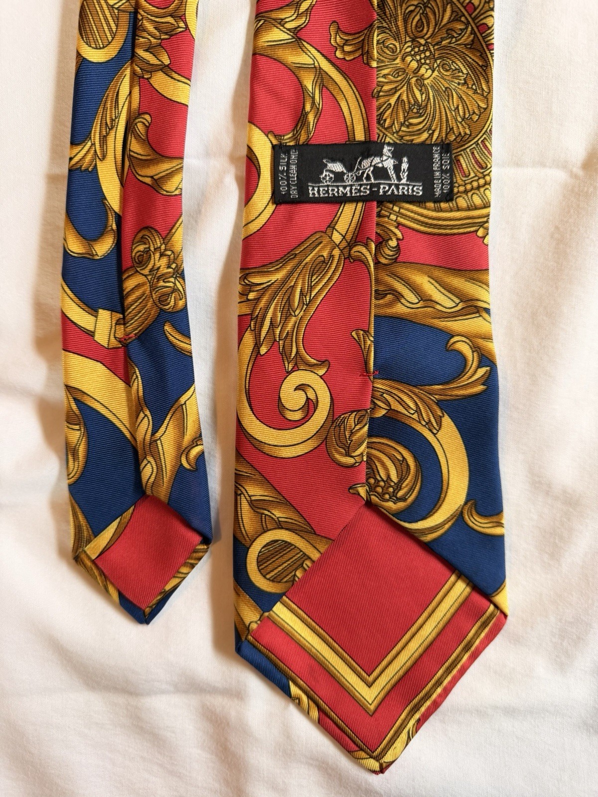 Hermes Men’s Silk Ties French Design Multicolor Luxury Design (sold as a pair)