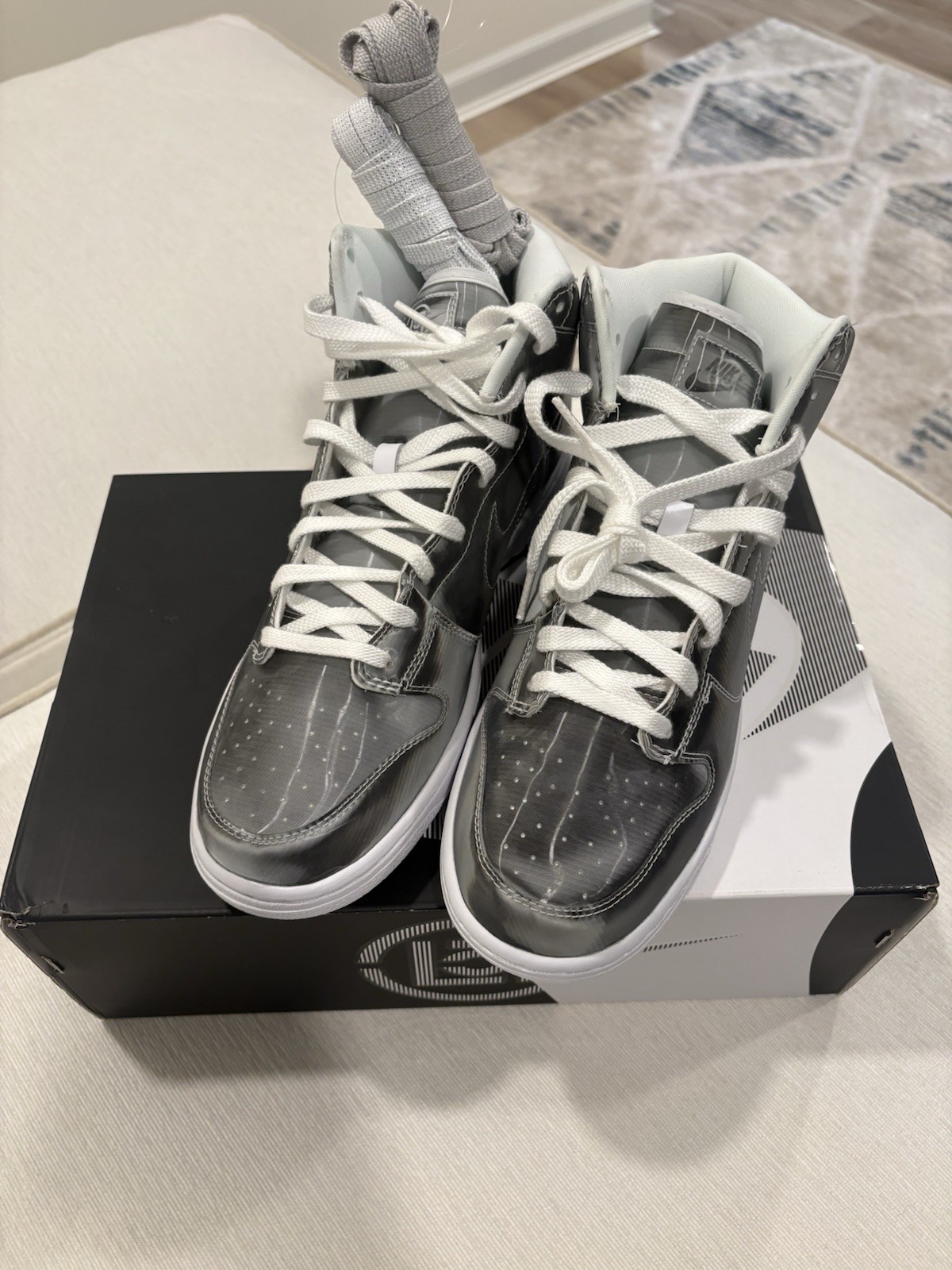 Nike Dunk High Clot Flux Metallic Silver/White Men’s Size 9.5 New with Box