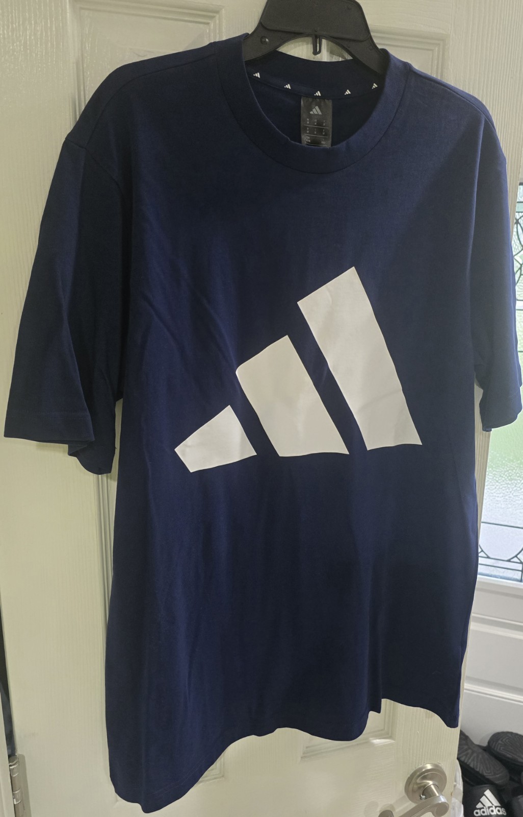 ADIDAS Mens Essential Big Logo Tee Dark Blue/White Size LT NEW LARGE TALL Tee