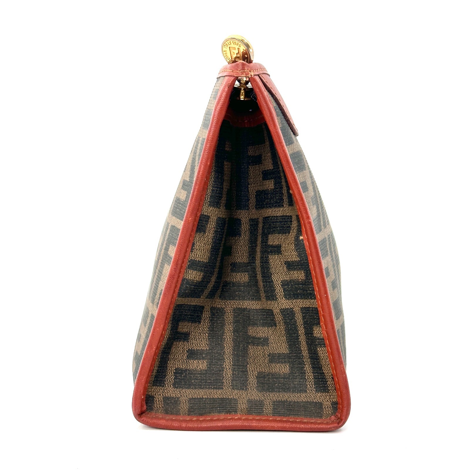 FENDI Zucca Clutch Bag Brown