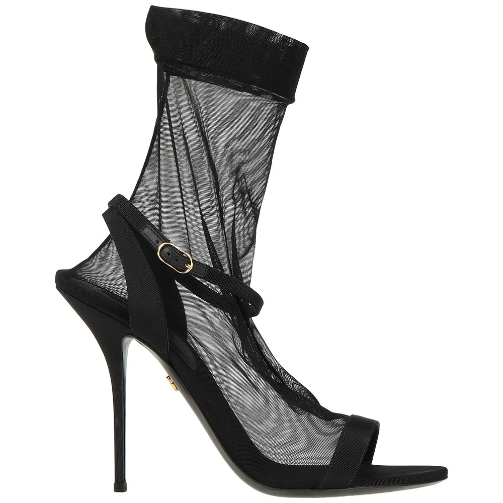 DOLCE & GABBANA Sock Shoes Stiletto Heel Ankle Boot Black Size 40 – RP £765.00