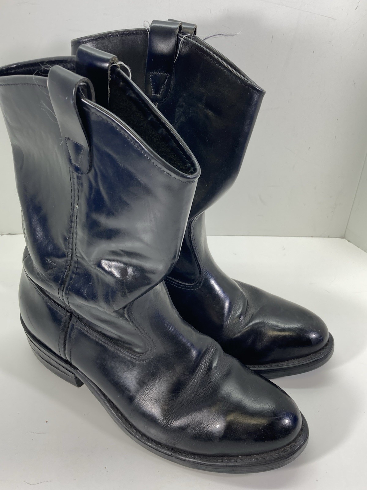 Iron Age Steel Toe Safety Roper Boots Men Size 9 EE Wide Black Leather Western