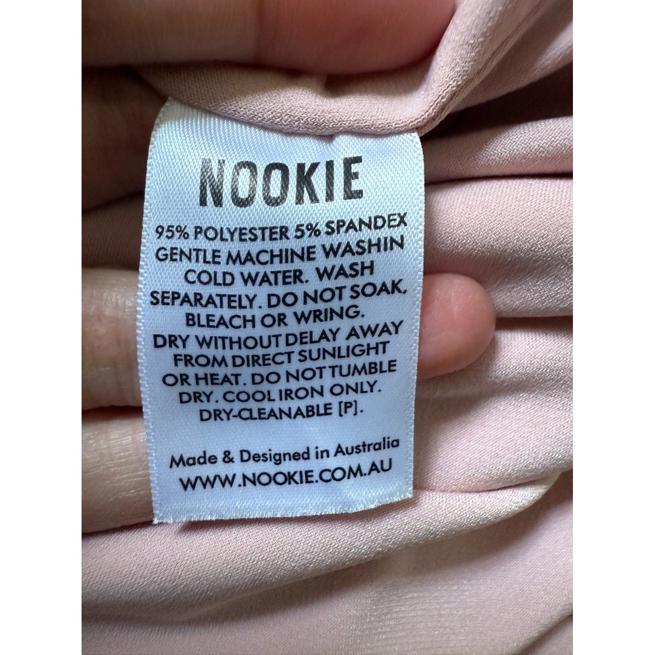 NOOKIE Lust One Shoulder Gown Blush Formal Slit Prom Maxi Dress Form Fitting S