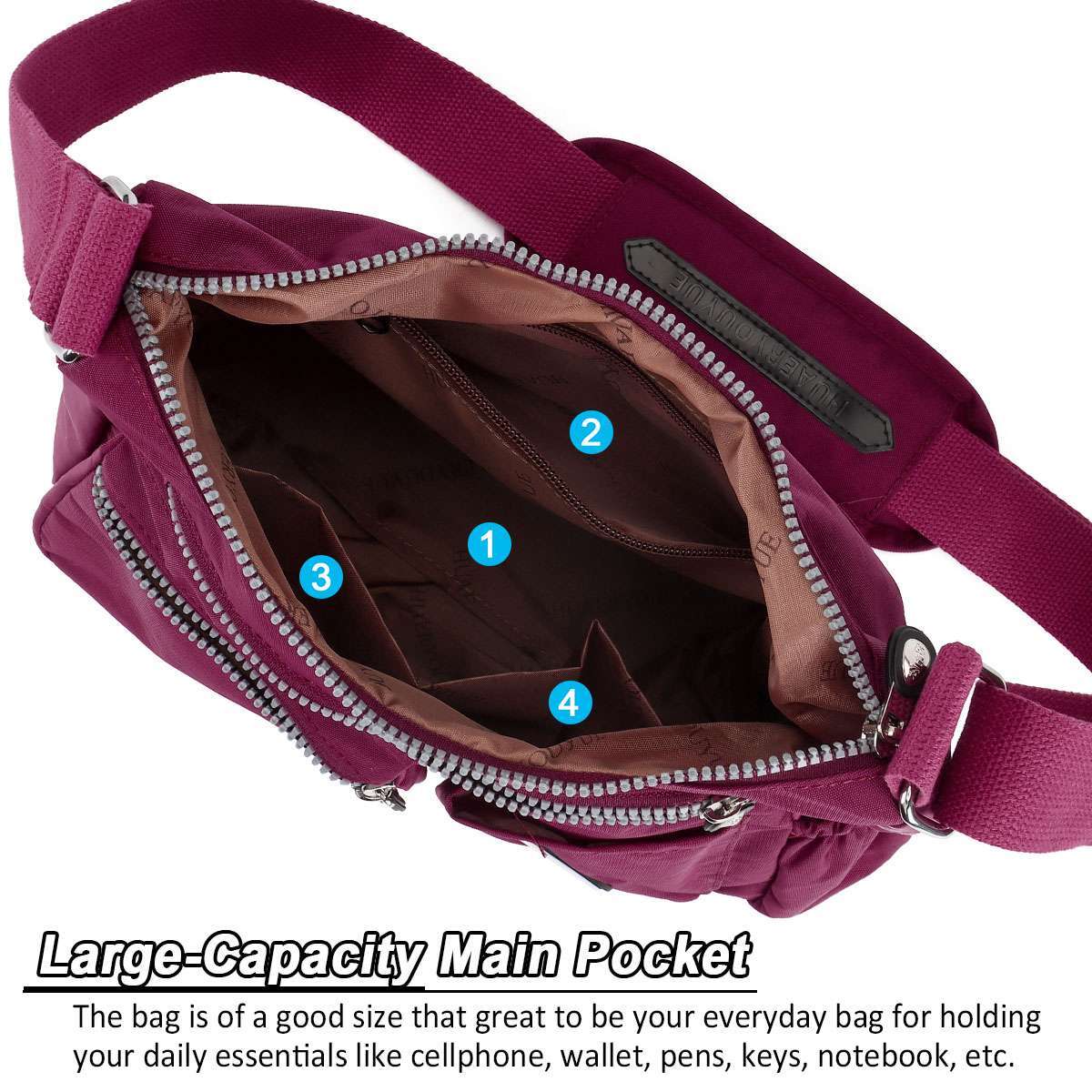 Waterproof Messenger Cross Body Ladies Handbag Shoulder Bag Womens Large Purse