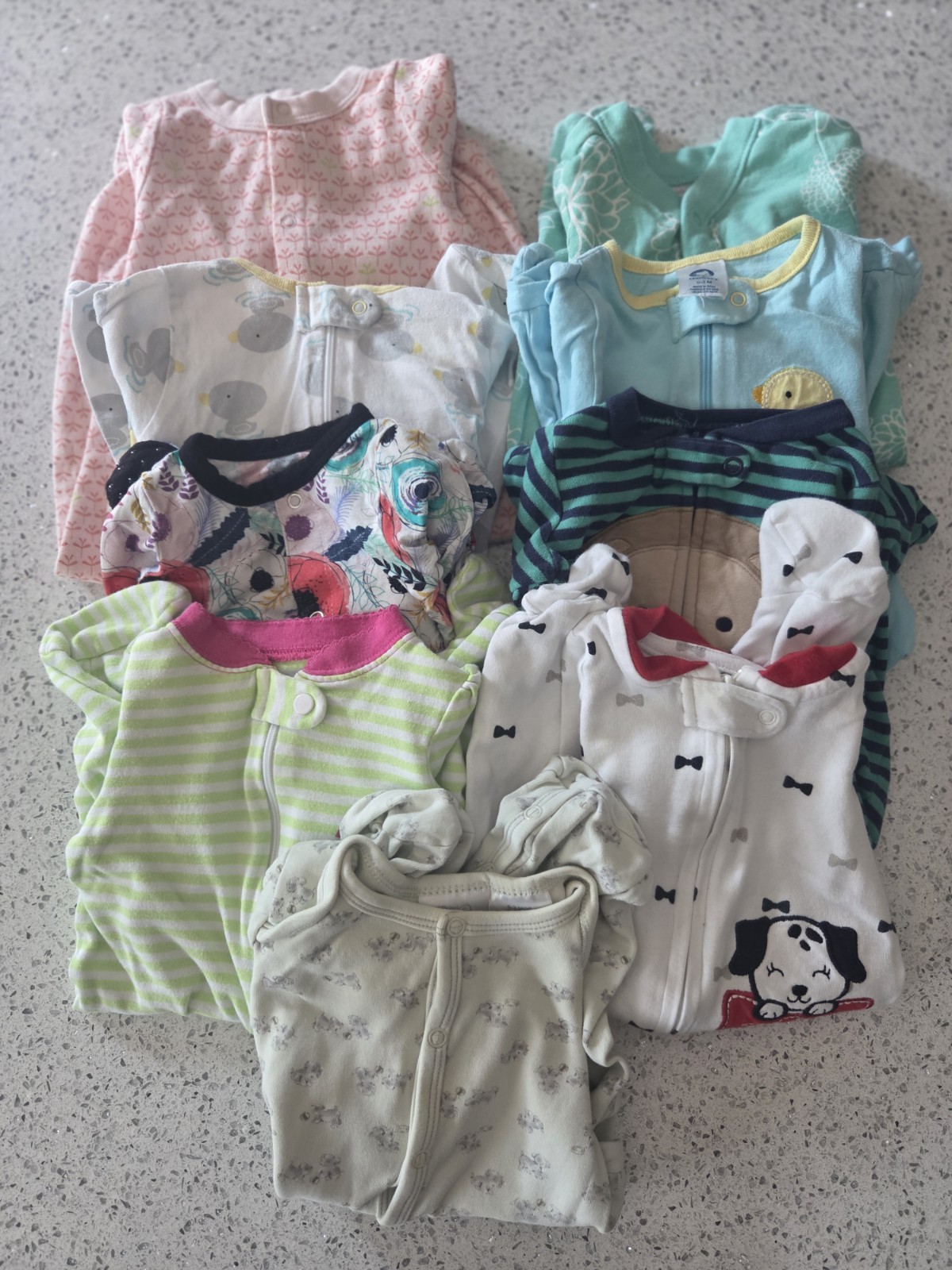 Lot of 9 Baby Sleeper Pajamas 0-3M – Carter’s Gerber Koala Baby Footies