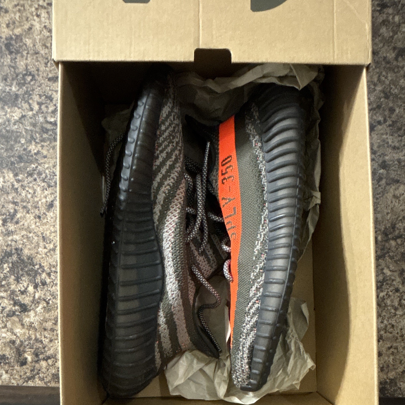 adidas Yeezy Boost 350 V2 Carbon Beluga Gray/Orange Low Top Sneakers HQ7045
