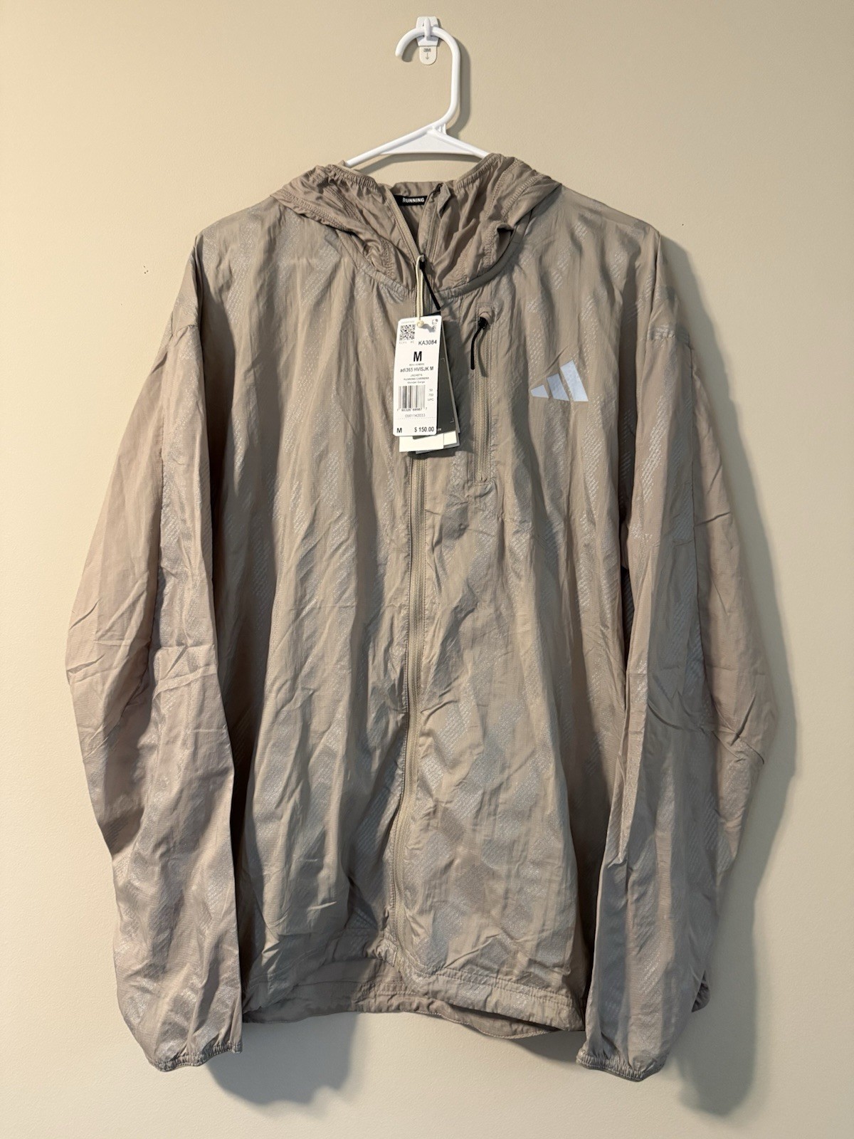 ADIDAS ADI365 RUNNING REFLECTIVE PACKABLE JACKET SIZE M NEW W/TAGS (KA3084)