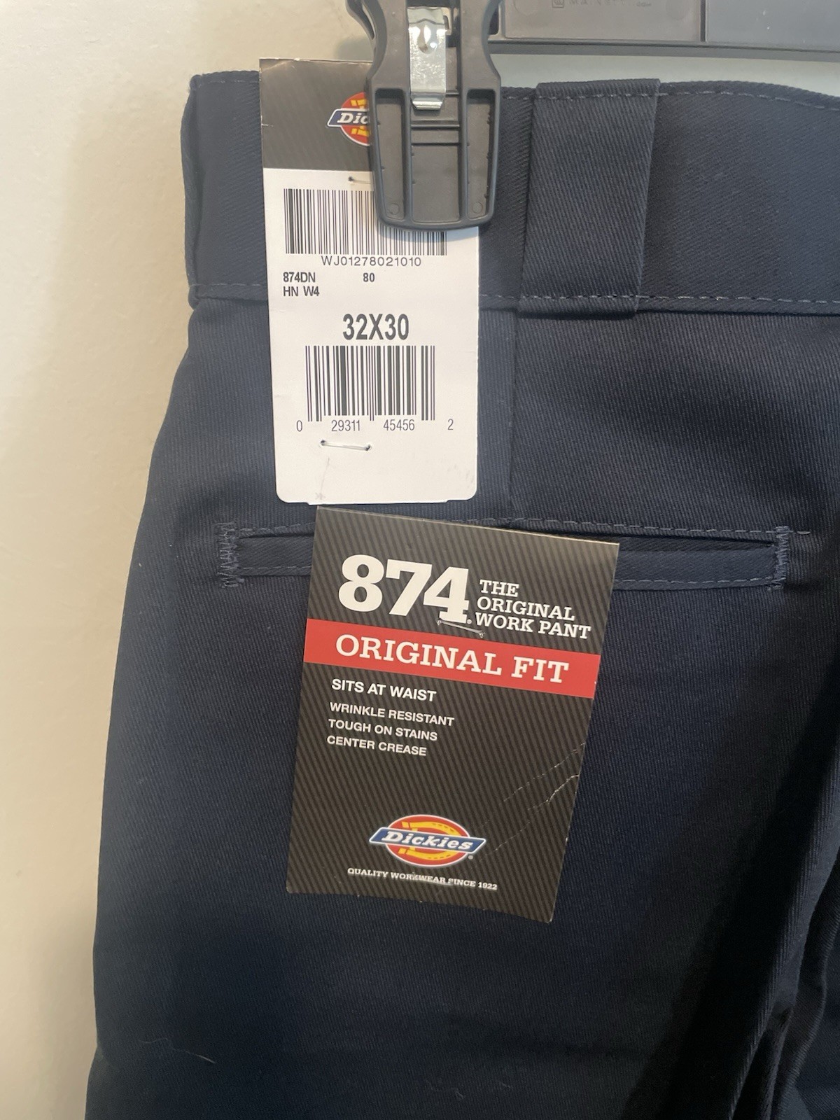 New Dickies 874 Original Fit Men’s Work Pants Navy 32×30 Polyester Blend Twill