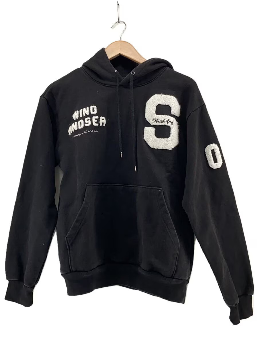 WIND AND SEA Hoodie, Size M, Cotton, Black, WDS-BYT-RS-03