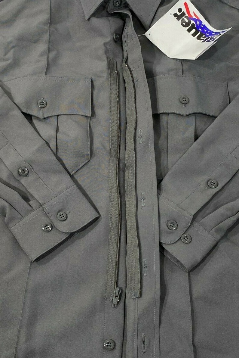 NEW BLAUER MENS LONG SLEEVE POLYESTER SUPERSHIRT SHIRT 8670 GREY 15.5 x 31″