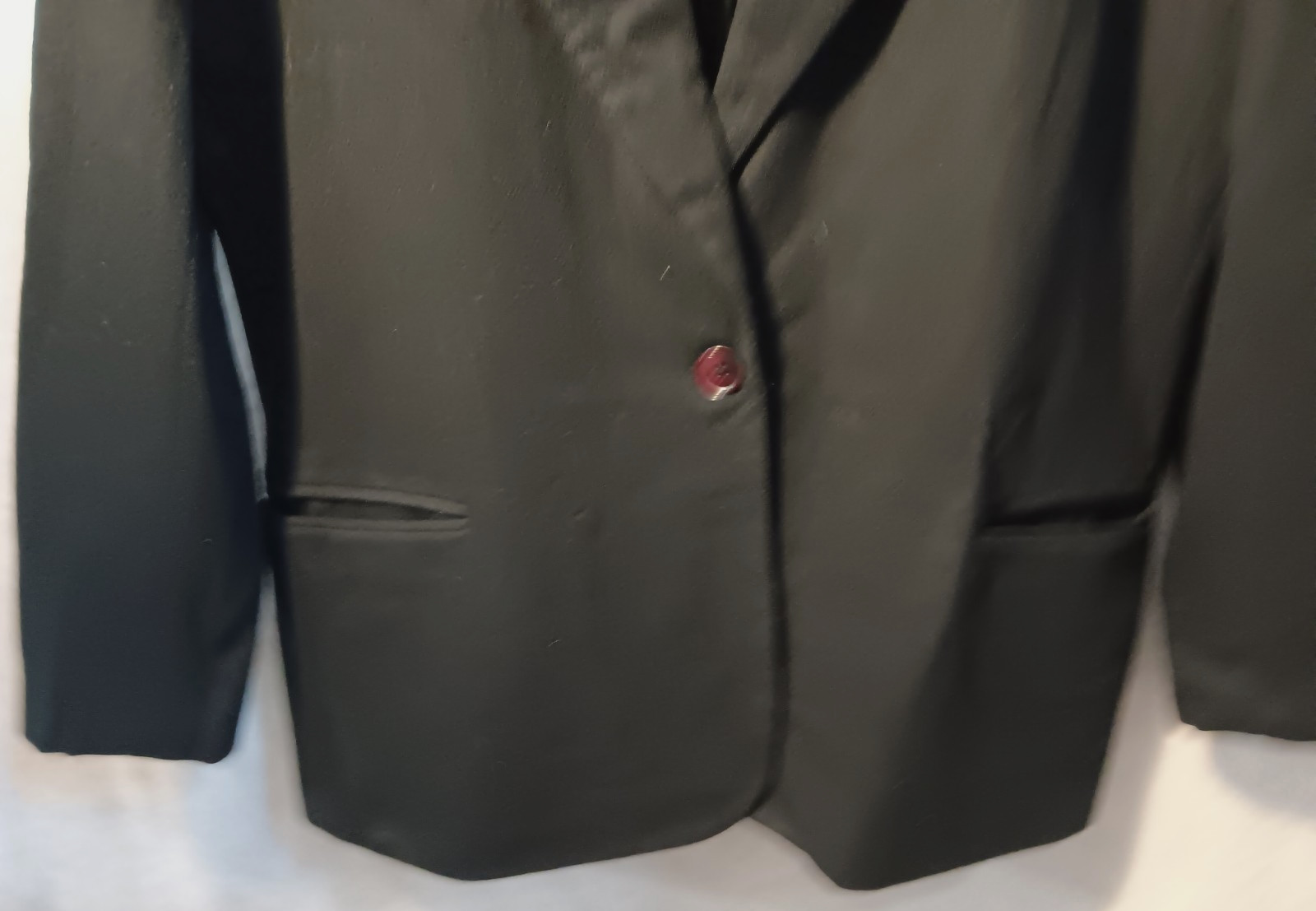Requirements Men’s Black Wool Blend 2-Button Blazer Jacket Size 48 Regular