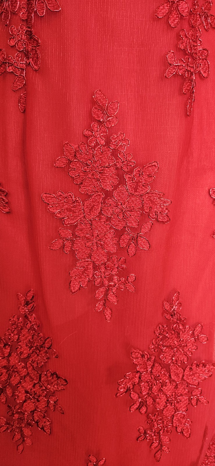 Red Embelished Cheongsam Style Dress As Pictured