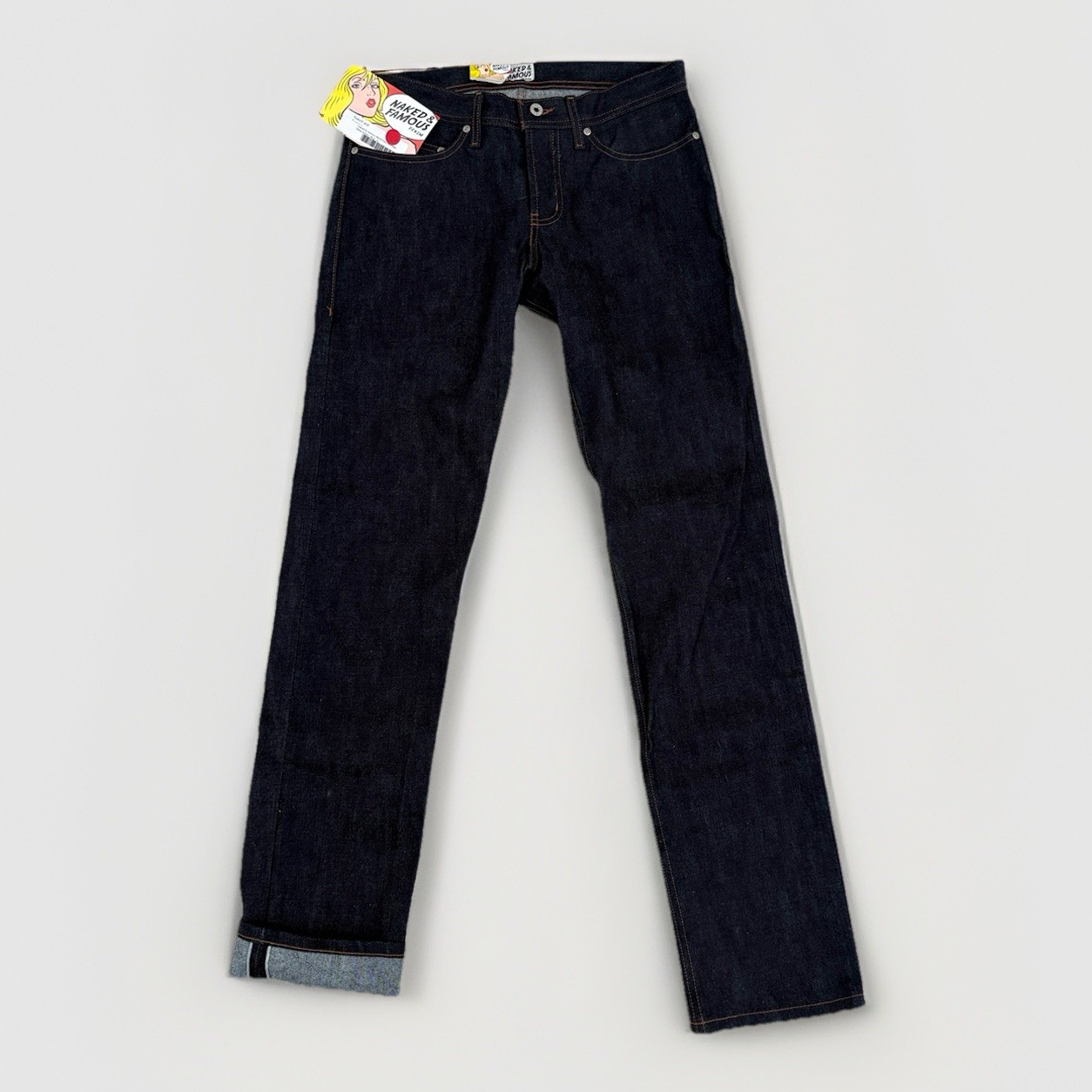 Naked & Famous Rare & Raw Deep Indigo Selvedge Weird Guy 32×34 New With Tags
